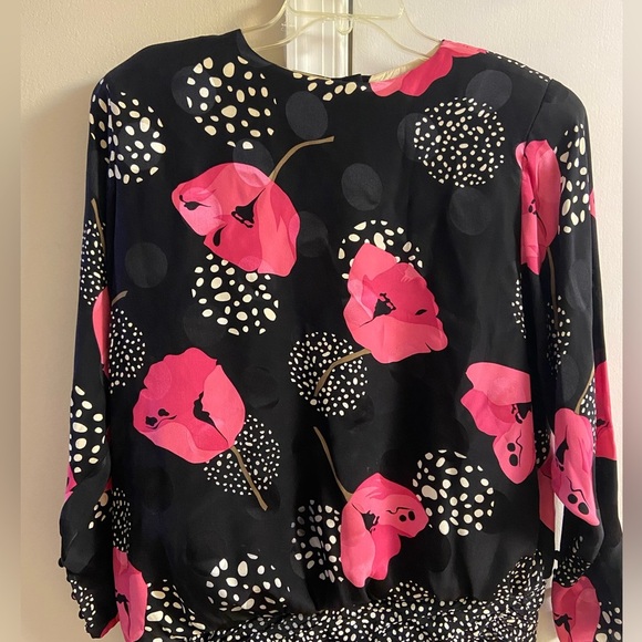 Saint Romei Vintage 80s‎ Floral Silk Midi Dress Large - Picture 3 of 8